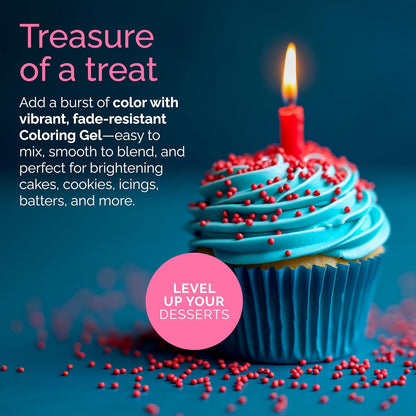 Cake Craft Coloring Gel Kit - 12 Vibrant Edible Colors for Icing, Fondant, Cake Batter & Cookies