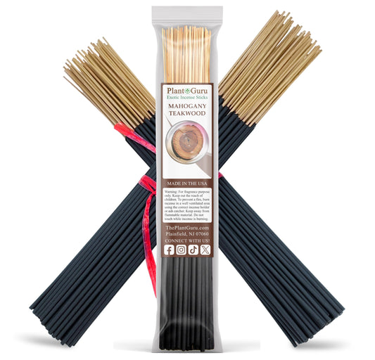 Mahogany Teakwood Incense Sticks 11" - Bulk 1 Bundle 85 to 100 Sticks - Smooth and Clean Long Burn Time, 45 to 60 Minutes.