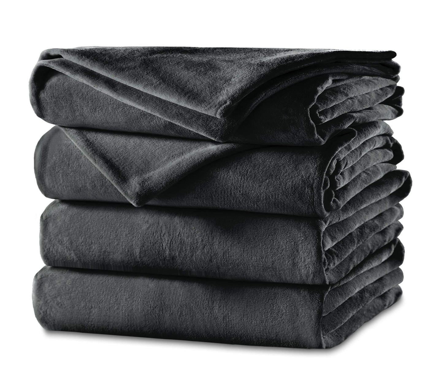 Sunbeam Heated Blanket | Velvet Plush, 10 Heat Settings, Slate, Queen - BSV9GQS-R825-12A44