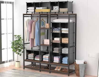 Closet Organizers - Skiennix 12 Cube Storage Organizer for Kids & Adults | Portable Black Shelves