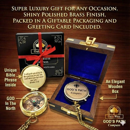 God's Path Compass - Inspirational Communion & Confirmation Gift for Boys | Baptism & Graduation Present