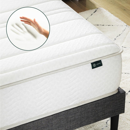 Zinus 6 Inch Foam and Spring Hybrid Mattress [New Version], Twin, Medium Firmness, Durable Support, Certified Safe Foams & Fabric, Mattress in A Box, White