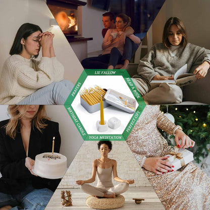 Skiennix Mini Candles Set - 40Pcs 2.6 Inch Beeswax Taper Candles | Smokeless & Dripless for Meditation & Home Decor - Yellow