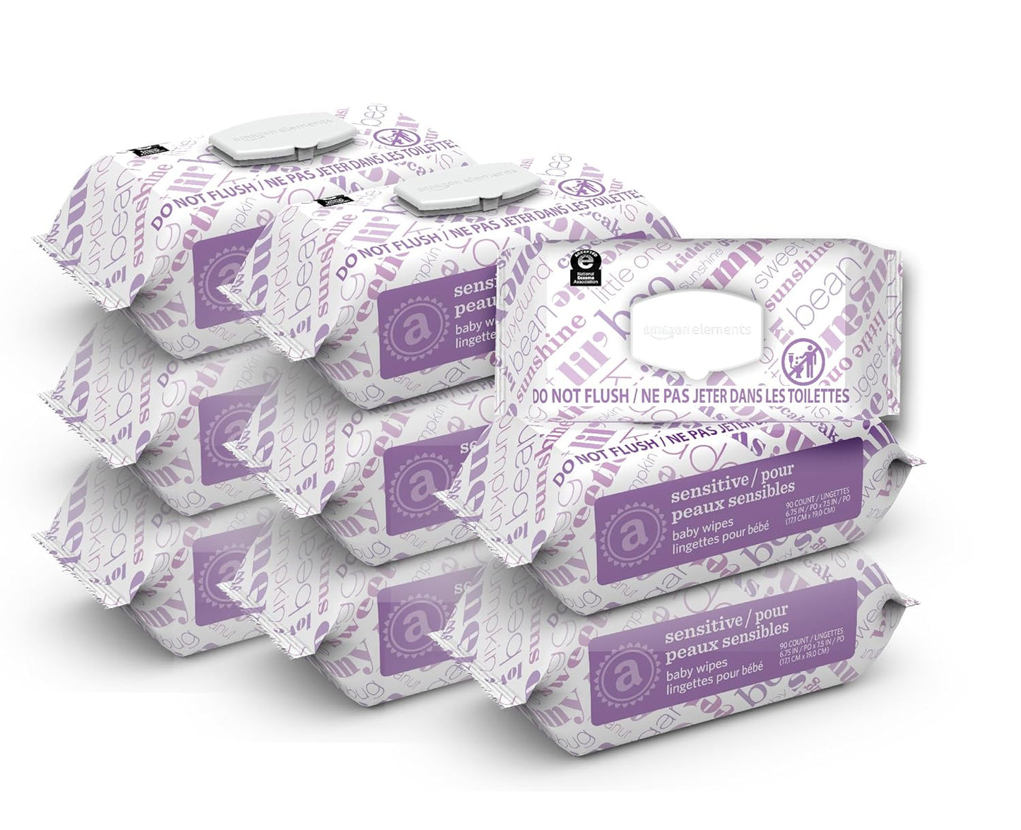 Amazon Elements Baby Wipes - Sensitive & Unscented, Gentle Cleansing, 810 Count, Pack of 9