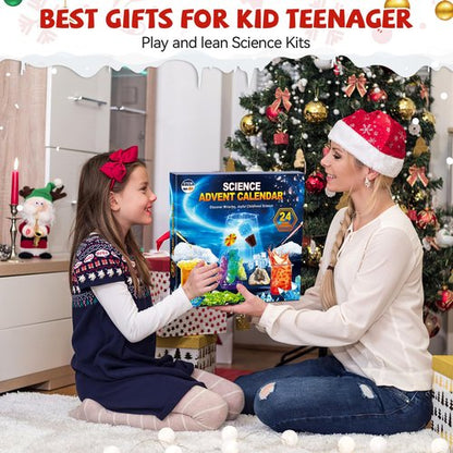 Kids Gifts Birthday Advent Calendar for Girls Boys Toys, 24 Days Science Kits Countdown Calendar for Kids Age 4+, Birthday Vacation Advent Calendar