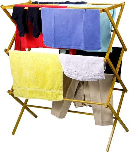 HOME IT Wooden Clothes Drying Rack - Collapsible Bamboo Laundry Rack for Efficient Drying - Heavy Duty & Pre-Assembled