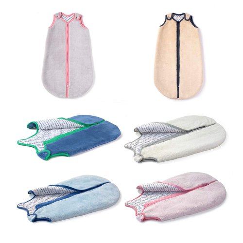 baby deedee Sleep Nest Teddy Baby Sleeping Bag, Gray Bubble Gum, Small (0-6 Month) (168)