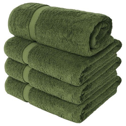 Chakir Turkish Linens | Hotel & Spa Quality 100% Cotton Luxury Turkish Towels | Soft & Absorbent (30x60 Inches Extra Large Bath Towels, Set of 4 - Moss)