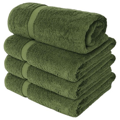 Chakir Turkish Linens | Hotel & Spa Quality 100% Cotton Luxury Turkish Towels | Soft & Absorbent (30x60 Inches Extra Large Bath Towels, Set of 4 - Moss)