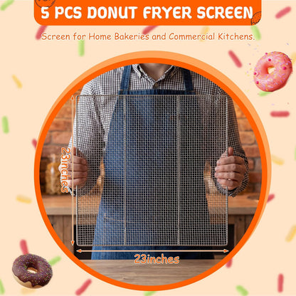 Yaocom 5 Pack Stainless Steel Bakery Screens - Heavy Duty 23 x 23 Inch Cooling Grids for Donuts & Pastries
