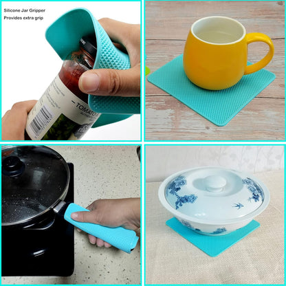 Skiennix Jar Opener - 5-in-1 Bottle Opener with Rubber Grip Pad for Seniors & Arthritis Relief