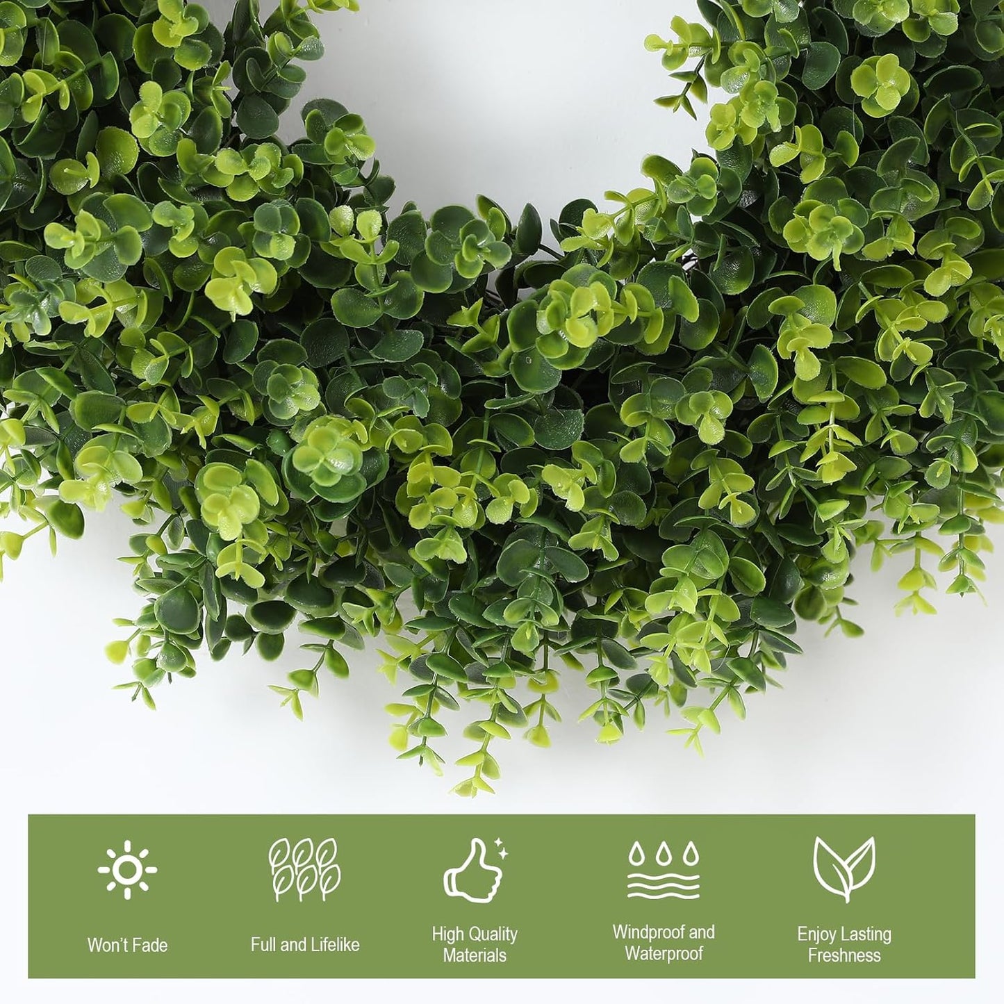 Regine Switzerland 26'' Boxwood Wreath - Artificial Leaves for Spring & Summer Home Decor