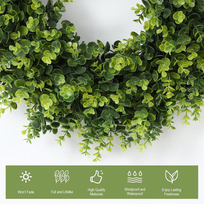 Regine Switzerland 26'' Boxwood Wreath - Artificial Leaves for Spring & Summer Home Decor