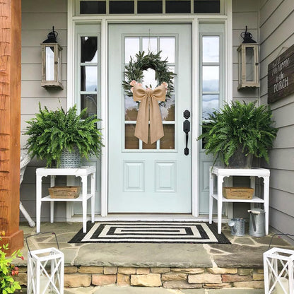 Regine Switzerland Burlap Wreath Sash - Elegant Ribbon Bow for Front Door & Porch Decor