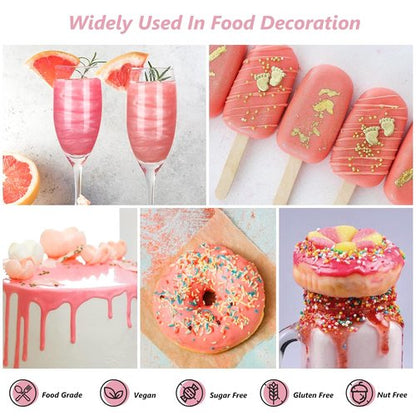 Cherrysea Edible Luster Dust - Rose Gold 10 Grams | Tasteless Food-Grade Cake Dust for Baking
