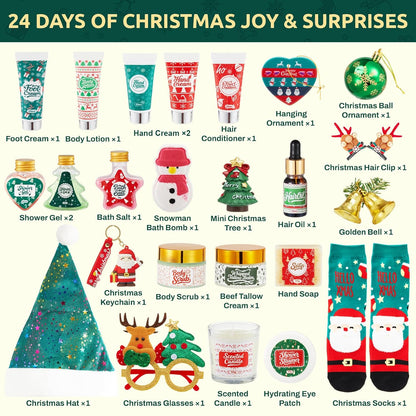 Skiennix Advent Calendar 2025 - 24-Day Skincare Gift Set for Women | Holiday Beauty Box & Spa Basket