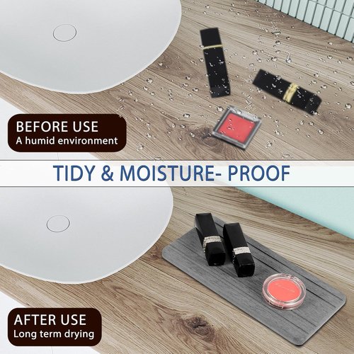Diatomite Stone Sink Tray by DryingNeat - 3PCS Water Absorbing Coasters | Fast Drying Kitchen Sponge Holder (8x4 & 4x4 Inches)