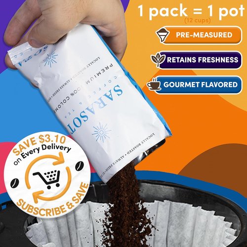 Coffee Packets Sampler - Gourmet Variety Pack of Ground Coffee | Medium Dark & Flavored Roasts, Low Acid, 2oz Bags