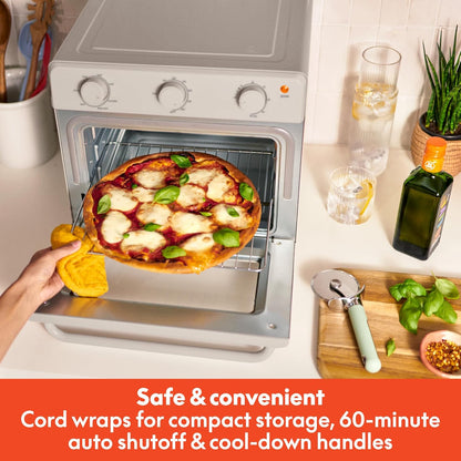 Bella Air Fry Toaster Oven - 7 Cooking Options, Dishwasher-Safe Trays, 60-Minute Timer, 1700W - Oatmilk
