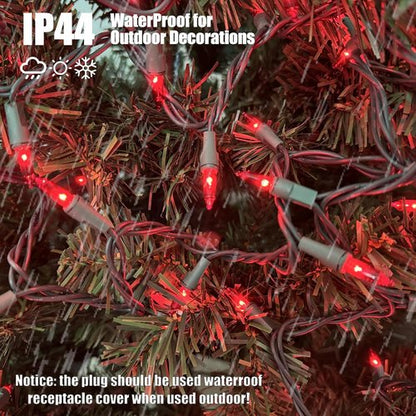 HISHINY Christmas Lights - 100 Count Red String Lights for Indoor/Outdoor Decor | UL Certified, 21 Feet