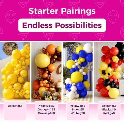Bezente Yellow Balloons Latex Party Balloons - 150 Pack 5 inch Matte Small Yellow Helium Balloons for Birthday Wedding Bridal Shower Summer Party Decorations