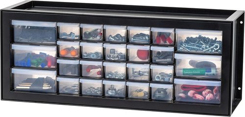 IRIS USA 26-Drawer Storage Organizer - Stackable Craft & Teacher Toolbox - Black