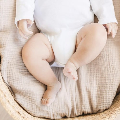 Konssy Muslin Swaddle Blankets - Soft & Breathable 2-Pack Baby Receiving Blankets | Large 47 x 47 Inches (Brown, Cream)