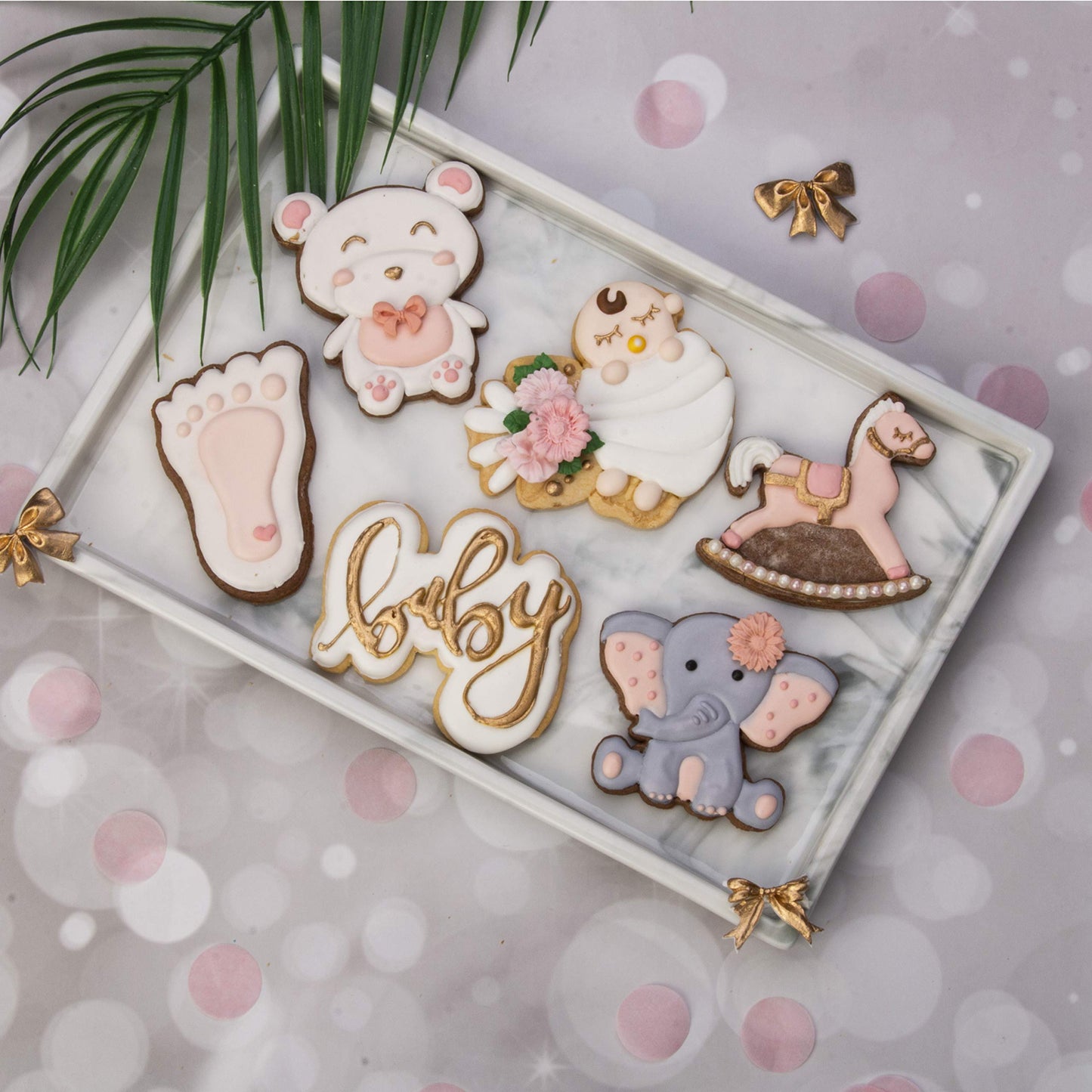 Mostop 3D Cookie Cutter with Teddy Bear Stampers Baby Shower Cake Mold Fondant Decorating Tools DIY Mold for Sugar Craft Baking Mould Kids' Birthday Party Kitchen Tools