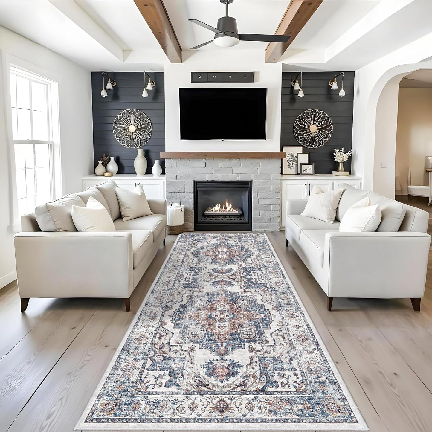 Skiennix 4x10 Washable Hallway Runner Rug - Ultra Soft, Non-Slip, Stain Resistant | Brick Color