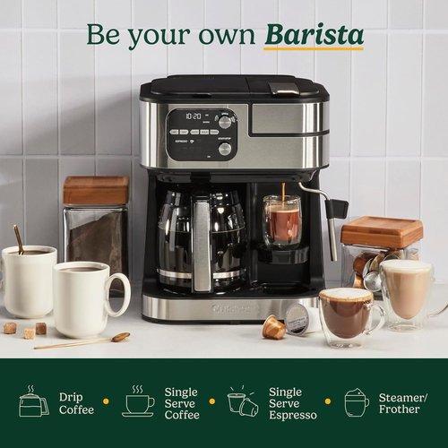Cuisinart Coffee Center Barista Bar - 4-in-1 Coffee Maker with Single-Serve Pod Compatibility | Black