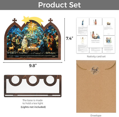 Wooden Nativity Set - Miniature Holy Family Figurines for Boho Christmas Decor | Tabletop Display Gift