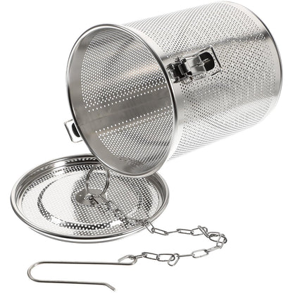 Yardwe Stainless Steel Tea Ball Strainer, Tea infuser with Extended Chain Hook, Fine Mesh Cooking Infuser for Loose Leaf Tea Seasonings (5.5 x 5.9 Inch)