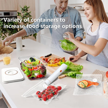 Skiennix Vacuum Sealer - Compact Handheld Machine with 30 Reusable Bags & 3 Containers | Ideal for Sous Vide, Travel & Camping