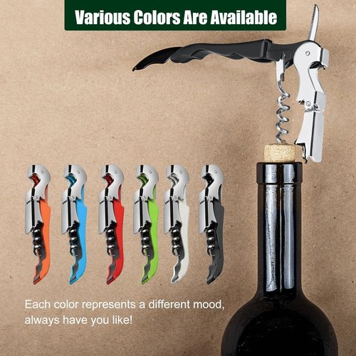 6 Pieces wine key wine opener Stainless wine bottle opener Fold Serrated Foil Cutter wine key for servers for Family, Company Party,Bars,Restaurants(6 Color)