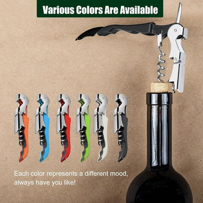 6 Pieces wine key wine opener Stainless wine bottle opener Fold Serrated Foil Cutter wine key for servers for Family, Company Party,Bars,Restaurants(6 Color)
