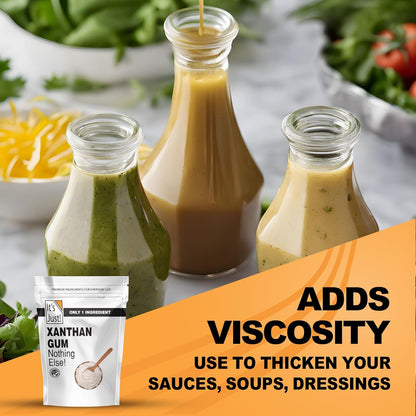 Xanthan Gum - Gluten-Free Thickener for Sauces & Dressings | 8oz Non-GMO Keto Baking Essential