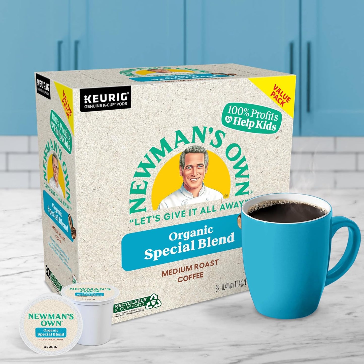 Newman's Own Organics Medium Roast Coffee K-Cup Pods - Special Blend, 32 Count