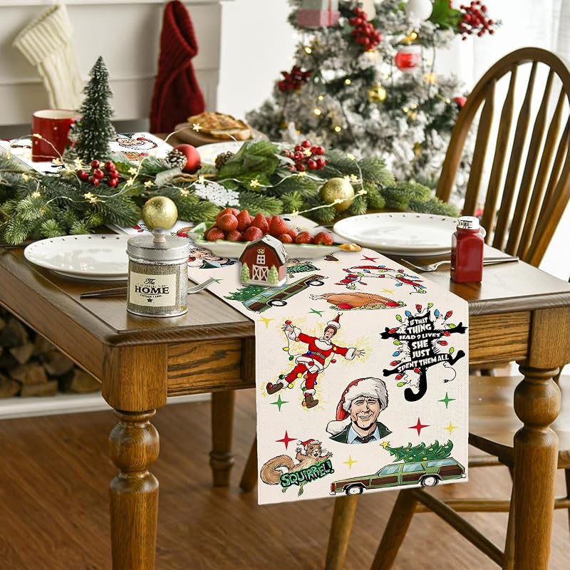 13x108 Inch Linen Table Runner - Christmas Holiday Decor, White (Variation: White+13"x108")