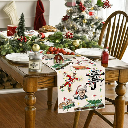 13x108 Inch Linen Table Runner - Christmas Holiday Decor, White (Variation: White+13"x108")