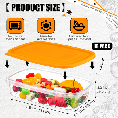 Qinyoung 18-Piece Plastic Food Storage Container Set - 33 Oz | Stackable, Microwave & Dishwasher Safe (Orange)