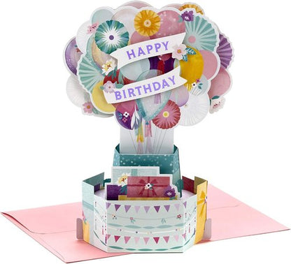 Hallmark Pop-Up Birthday Card - Beautiful Flower Balloons Design for Women | Unique Gift Idea