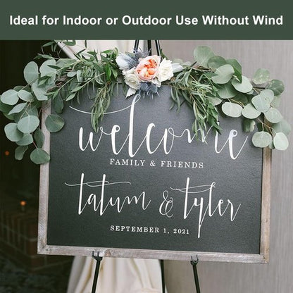 DANMO Adjustable Metal Easel Stand - 63'' Wedding Sign Display | Floor Art Easel in Black