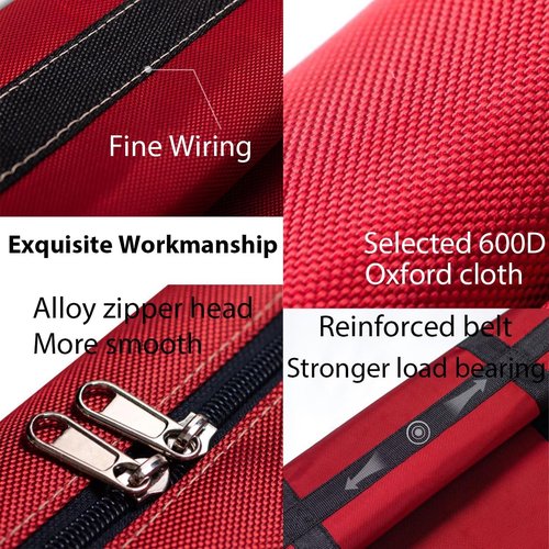 HikooLSS Christmas Tree Storage Bag - Heavy Duty 600D Oxford Fabric | Fits 4Ft/5Ft Trees, Red (39" X 12" X 24")