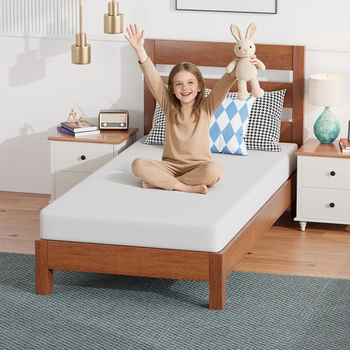 FDW 6 Inch Twin Mattress - Medium Firm Foam Support | Breathable, Comfortable & Washable Cover