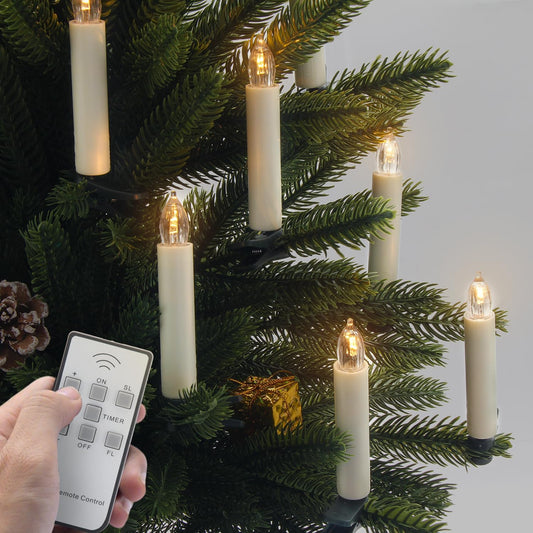 **Regine Switzerland Flameless LED Clip Candles - Battery Operated with Remote Timer | 10-Pack for Holiday Décor**