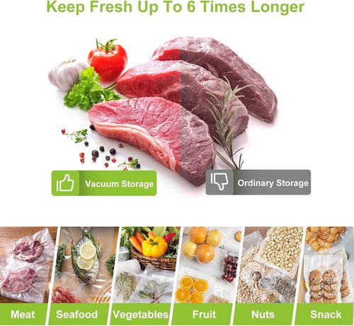 Bonsenkitchen Vacuum Sealer Bags - Heavy Duty BPA-Free Food Storage Rolls | 11" x 20' | 2-Pack for Sous Vide Cooking