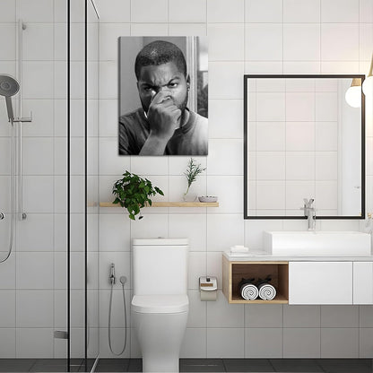 Skiennix Framed Funny Bathroom Canvas Wall Art Set | Vintage Comedy Movie Posters - 16x24in