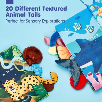 Hahaland Baby Toys - 2-Pack Crinkle Books for Infants | Soft Cloth Sensory Touch Books for 0-6 Months
