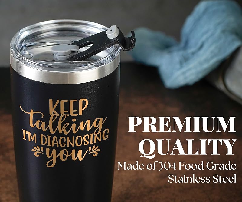 Keep Talking I'm Diagnosing You Tumbler - Psychology Gifts, Black