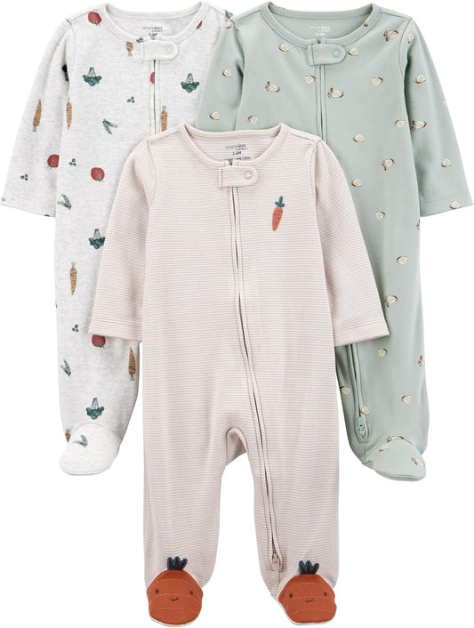 Skiennix 3-Pack Sleep And Play - Soft, Comfortable Baby Sleepwear | Ideal For Newborns